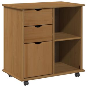 vidaXL Gležnji kabinet s kolesom Medeno rjava 63,5 x 39 x 65,5 cm