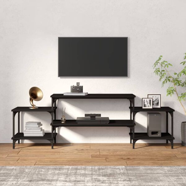 vidaXL TV omarica črna 157x35x52 cm inženirski les