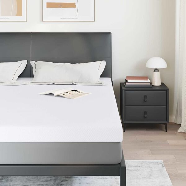 vidaXL Nadvložek Bela 180 x 200 cm Jacquard tkanina