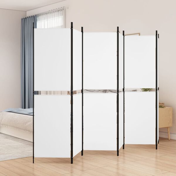 vidaXL Paravan 6-delni bel 300x180 cm blago