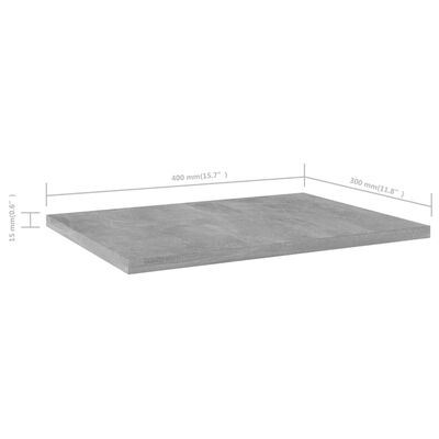 vidaXL Dodatne police za omaro 4 kosi betonsko sive 40x30x1,5 cm