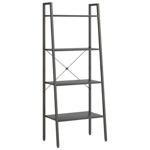 vidaXL 4-nadstropni stoječi regal črn 56x35x140 cm