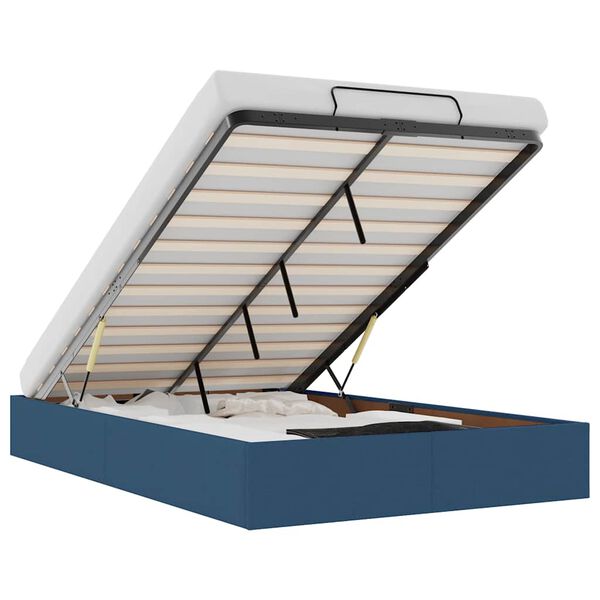 vidaXL Otomanski posteljni okvir brez vzmetnice moder 120x190 cm blago