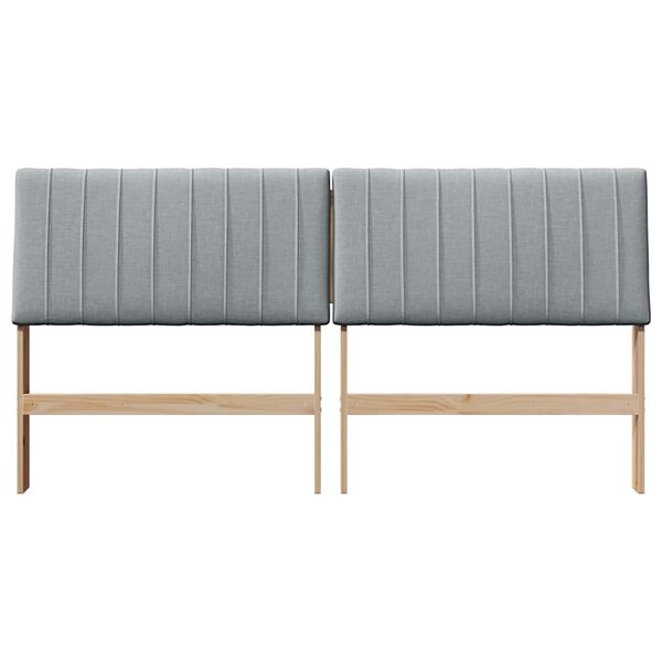 vidaXL Tapecirano vzglavje Svetlo siva 180 cm Masivno borovo les