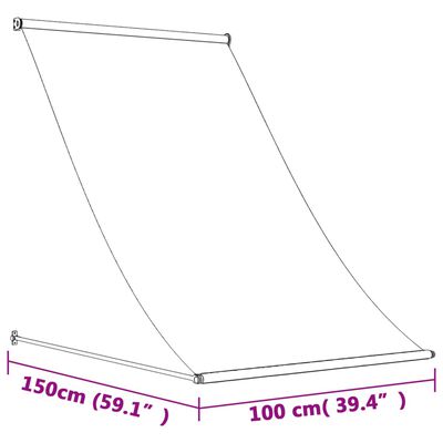 vidaXL Zložljiva tenda krem 100x150 cm tkanina in jeklo