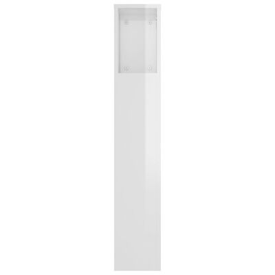 vidaXL Vzglavna omarica visok sijaj bela 180x18,5x104,5 cm