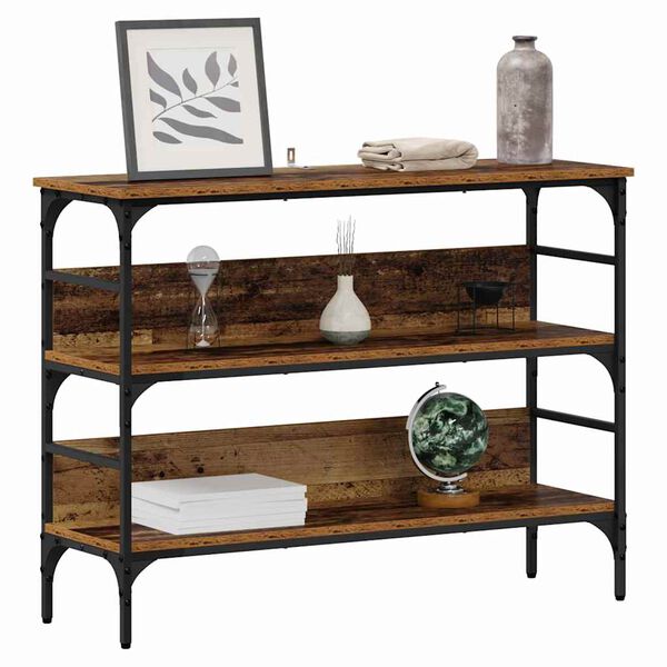 vidaXL Konzolna miza Star les 100 x 32 x 75 cm Konstruiran les