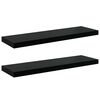 vidaXL Stenske police 2 kosa visok sijaj črne 80x23,5x3,8 cm MDF