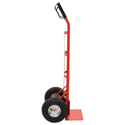 vidaXL Zložljiv kovinski voziček rdeč in črn