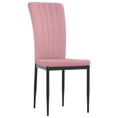 vidaXL Jedilni stoli 2 kosa roza žamet