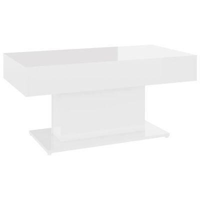 vidaXL Klubska mizica visok sijaj bela 96x50x45 cm iverna plošča