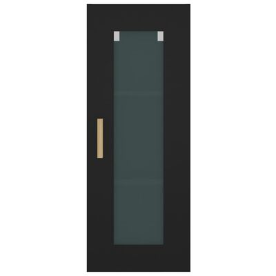 vidaXL Viseča stenska omarica črna 34,5x34x90 cm
