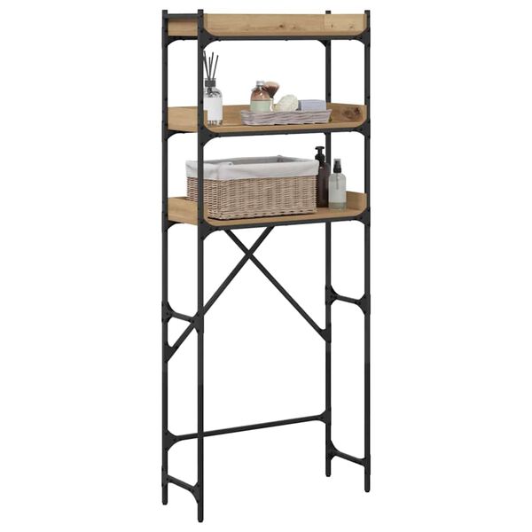 vidaXL Polica za pralni stroj s polico Umetni hrast 67 x 25 x 163 cm