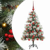 vidaXL Umestno božično drevo z LED lučmi Zelena in bela 120 cm