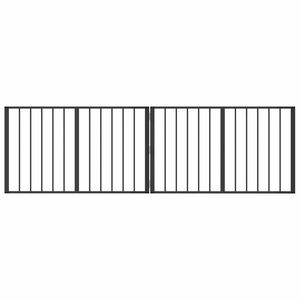 vidaXL Pasja vrata 2 kos Črna 100 x 60 cm Pocinkano jeklo