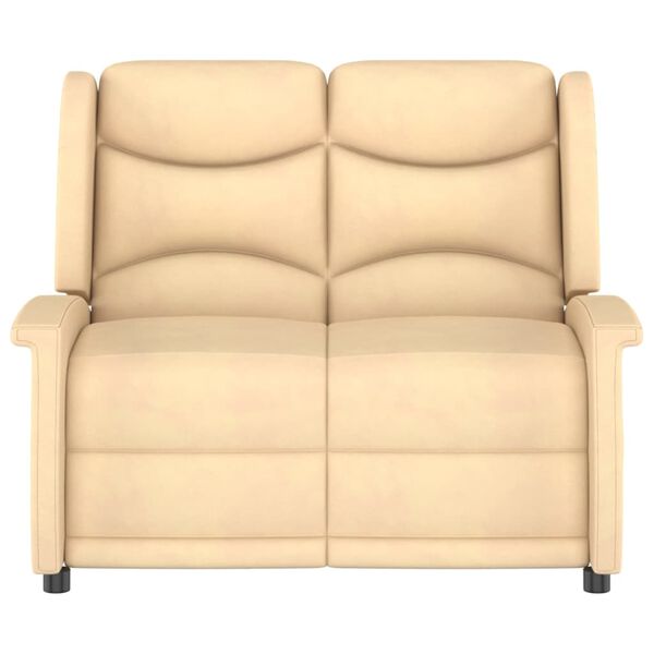 vidaXL Masažni dvosed krem blago iz mikrovlaken