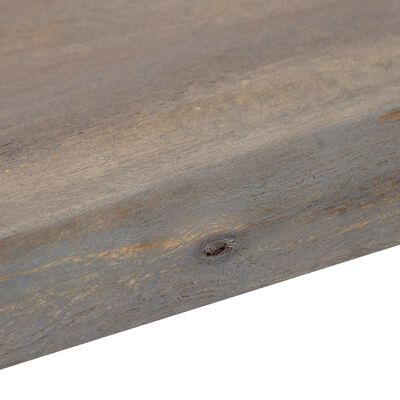 vidaXL Konzolna mizica trden akacijev les in železo 115x35x76 cm siva