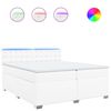 vidaXL Box spring postelja z vzmetnico bela 200x200 cm umetno usnje