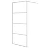 vidaXL Pregrada za tu&scaron; srebrna 90x195 cm prozorno ESG steklo