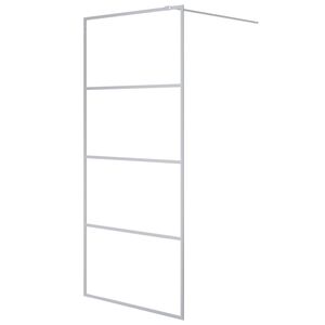 vidaXL Pregrada za tu&scaron; srebrna 90x195 cm prozorno ESG steklo
