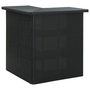 vidaXL Kotna barska miza črna 100x50x105 cm poli ratan