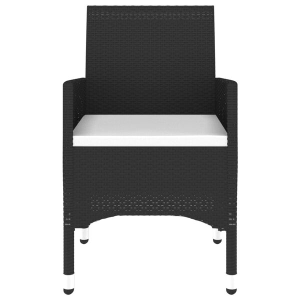 vidaXL Vrtna bistro garnitura 3-delna poli ratan in trden les črna