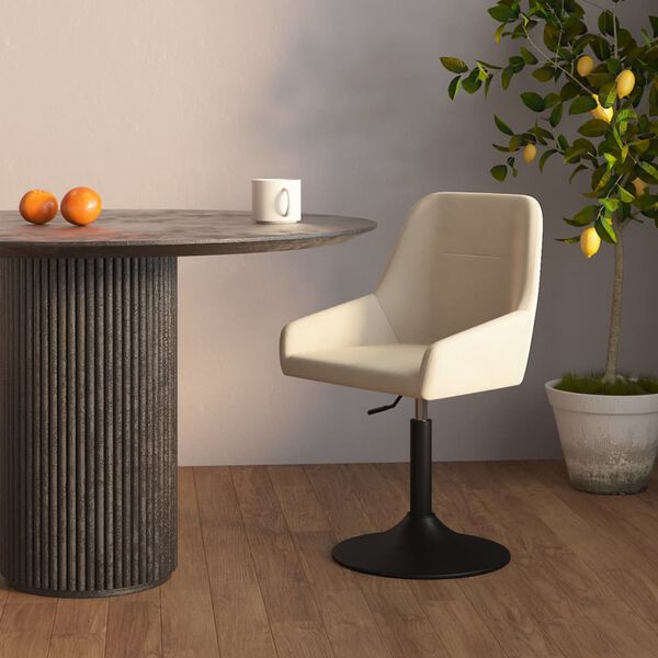 vidaXL Barski stolček krem žamet