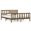 vidaXL Posteljni okvir medeno rjav 135x190 cm trden les