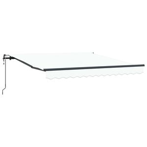 vidaXL Vlečna tenda Bela 300 x 250 cm Tkanina in aluminij