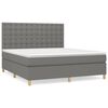 vidaXL Box spring postelja z vzmetnico temno siva 160x200 cm blago