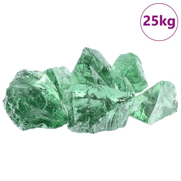 vidaXL Vrtne kamenine Svetlo zelena 12 cm Steklo
