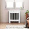 vidaXL Pokrov radiatorja Visok sijaj bela 78 x 19 x 81,5 cm