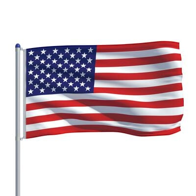 vidaXL Zastava ZDA in aluminijast zastavni drog 6 m