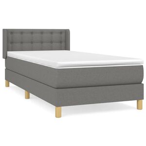 vidaXL Box spring postelja z vzmetnico temno siva 100x200 cm blago