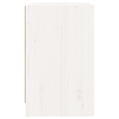 vidaXL Nočna omarica bela 40x31x50 cm trdna borovina