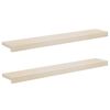 vidaXL Okenske police 2 kos Bela 100 x 20 x 2 cm Masivno hrastovo les