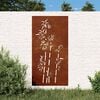 vidaXL Vrtna stenska dekoracija 105x55 cm corten jeklo bambus