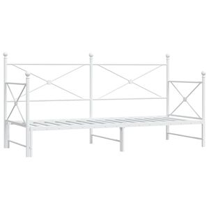 vidaXL Dnevna postelja s skrinjo brez leži&scaron;ča Bela 75x190 cm Jeklo