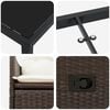 vidaXL Komplet za jedilnico v vrtu z blazino 7 pcs Rjava poli ratan