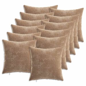 vidaXL Prevleka za blazino 12 kos HEERLEN Rjava 40 x 40 cm