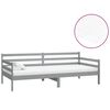 vidaXL Dnevna postelja z vzmetnico 90x200 cm siva trdna borovina