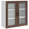 vidaXL Stenski stekleni omarica PORTO Rjav hrast 80 x 31 x 80 cm