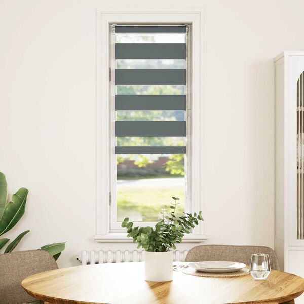 vidaXL Zebra senčilo temno sivo 45x100 cm tkanina &scaron;irina 40,9 cm