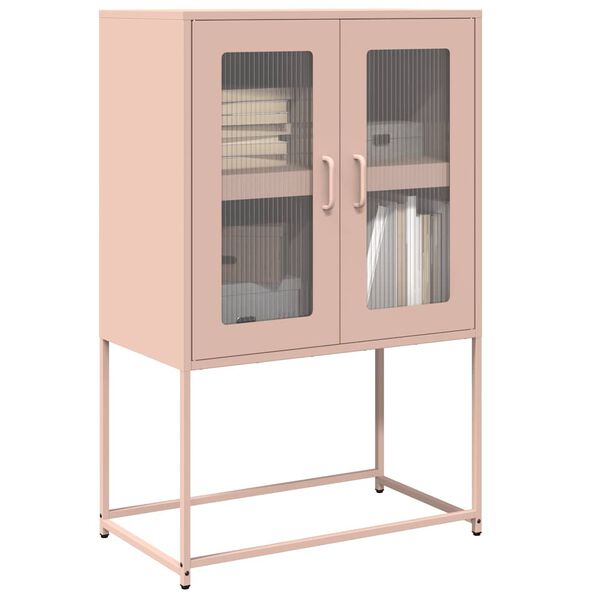vidaXL Highboard Pink 68x39x107 cm Steel