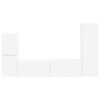 vidaXL Komplet TV omaric 4 pcs Bela Konstruiran les