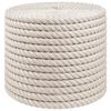 vidaXL Vrv iz jute 12 mm Bela 100% Tossa jute