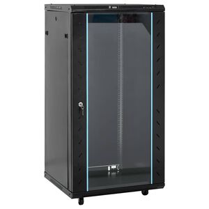 vidaXL Omrežna omarica 22U 19" IP20 črna 60x60x120 cm