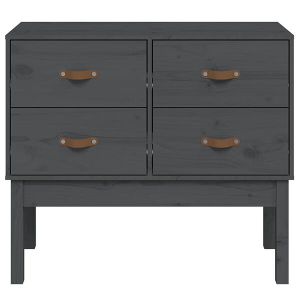 vidaXL Konzolna omarica siva 90x40x78 cm trdna borovina