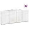 vidaXL Obokane gabion ko&scaron;are 7 kosi 400x30x160/180 cm pocinkano železo