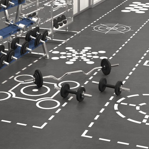 vidaXL Komplet uteži in palic 30 kg lito železo